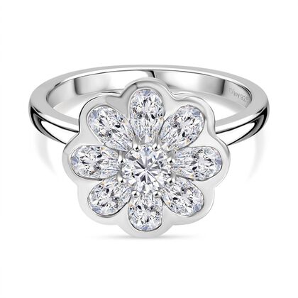 D&rsquo;joy Moissanit Ring 925 Silber rhodiniert (Gr&ouml;&szlig;e 19.00) ca. 1,69 ct