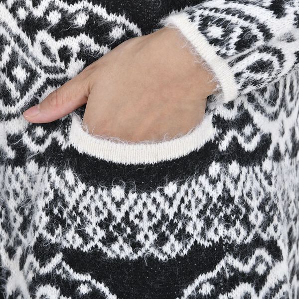 Unisize Cardigan, schwarz wei&szlig; gestreift image number 9