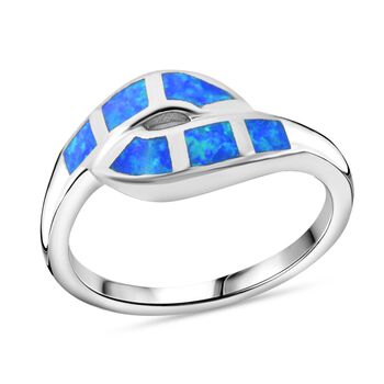 Simulierter blauer Opal-Ring