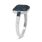 Blauer Diamant Ring 925 Silber Platin-Überzug image number 3