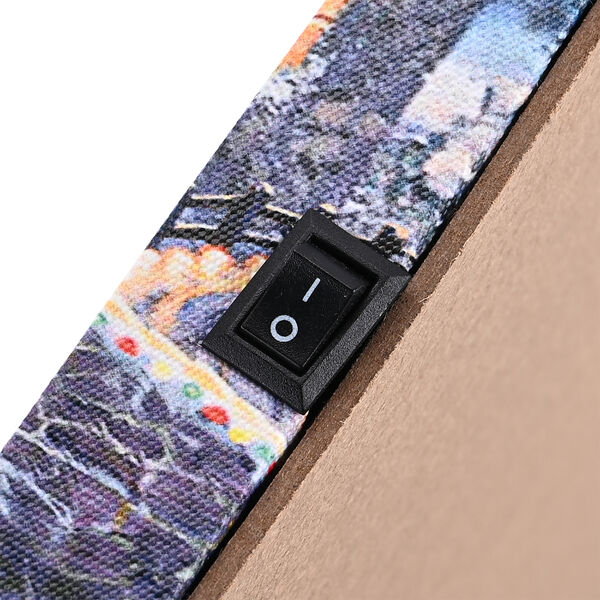 LED-Leinwandbild Winterdorf mit Kirche, mit 5 warmweißen LEDs und 30 Lichtfasern, 30x40x1,8cm image number 3