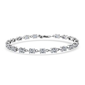 Lustro Stella Weißer Zirkonia Armband ca. 18 cm 925 Silber rhodiniert