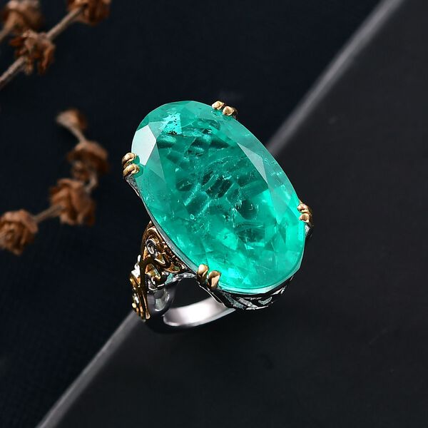 D'Joy Smaragd Triplett Quarz zweifarbiger Ring - 28 ct. image number 2