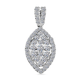 LUXURIANT DIAMOND- SI-GH Labor Diamant Anhänger in 417 Weißgold - 1 ct.