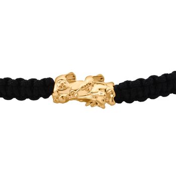 999 Gold Pixiu Armband, Flexibles, Schwarz