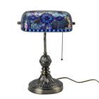 Handgefertigte Mosaik Kunst Bankerlampe, Größe: 26 x 25 x 35 cm, Saphir-blau, Glühbirne nicht enthalten