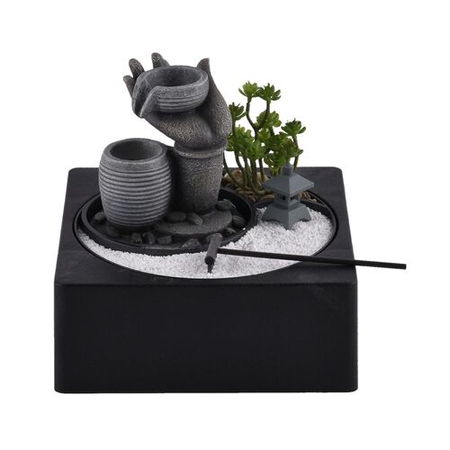 Indoor-Wasserbrunnen mit LED-Licht, 23x23x22 cm, Hand image number 0