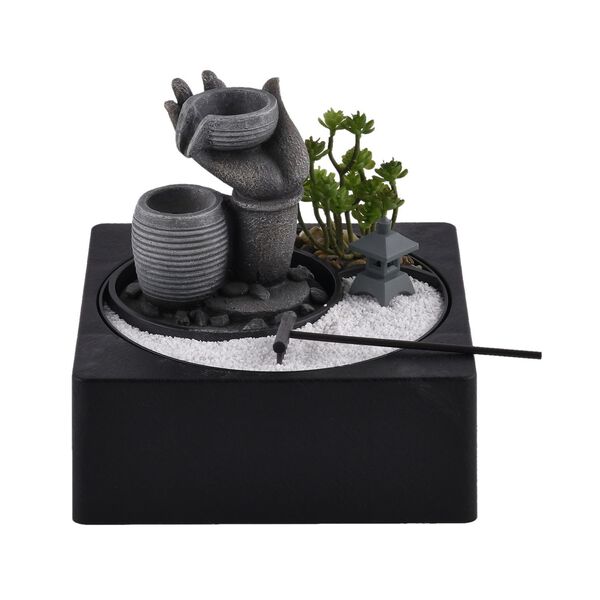 Indoor-Wasserbrunnen mit LED-Licht, 23x23x22 cm, Hand
