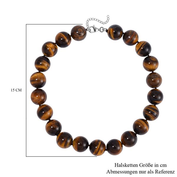 Gelbe Tigerauge-Halskette, 50cm - 1000 ct. image number 4