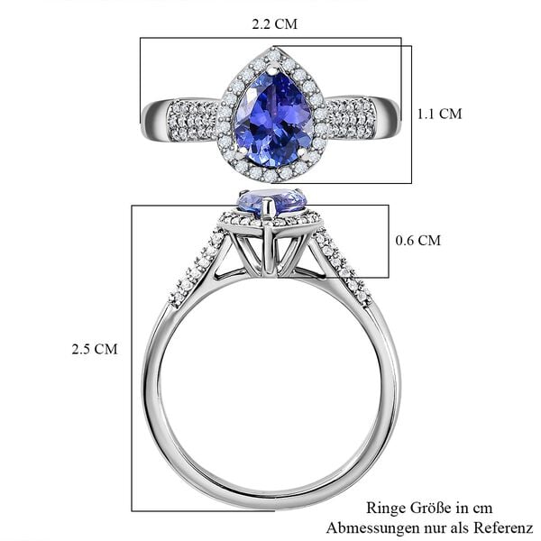 AA Tansanit und Zirkon Ring - 1.34 ct. image number 7