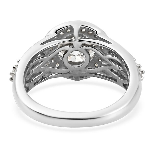 88 Facetten Moissanit-Ring, 925 Silber platiniert  ca. 1,90 ct image number 6