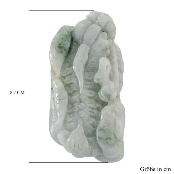 Pi Xiu Figur aus Myanmar Jadeit Typ A, naturbelassene Schnitzarbeit, ca. 7 bis 8 cm, Gr&uuml;n image number 7
