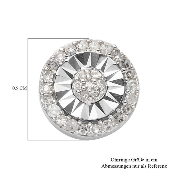 Diamant Halo-Ohrstecker in Silber image number 5