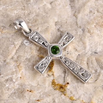 Royal Bali - Nat&uuml;rlicher Chromdiopsid Anh&auml;nger 925 Silber ca. 0.15 ct