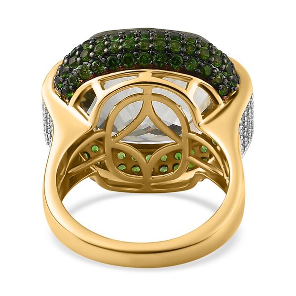AAA Prasiolith, Chromdiopsid und Zirkon-Ring - 21,30 ct. image number 6