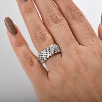 LUXURIANT SGL zertifizierter VS-EF Labor Diamant Ring, 925 Silber rhodiniert - 1 ct.