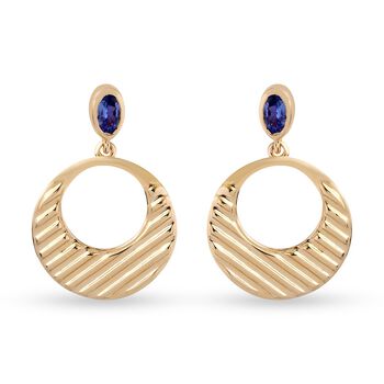 AA Tansanit Ohrringe, 925 Silber Gelbgold Vermeil ca. 0,44 ct