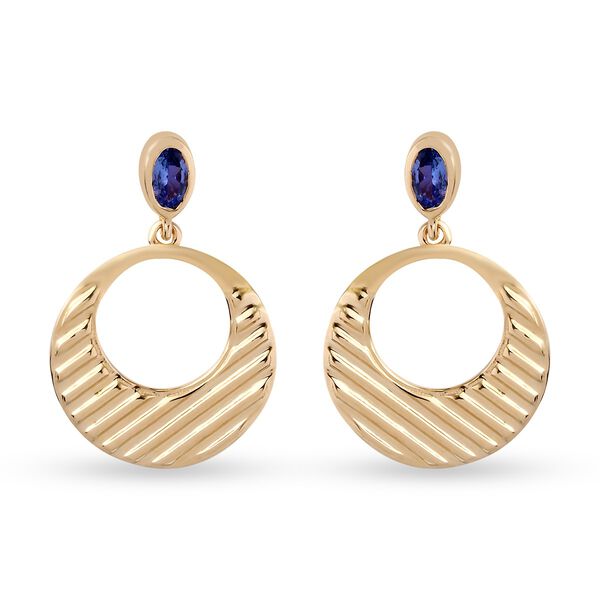 AA Tansanit Ohrh&auml;nger 925 Silber Gelbgold Vermeil ca. 0,44 ct&nbsp;