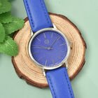 Strada - Schlichte Uhr mit Sternenstaub Effekt, Modernes PU-Leder Armband, wasserdicht, japanisches Uhrwerk, Blau image number 1