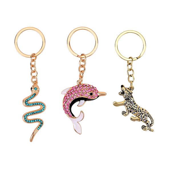 3er Set - Schl&uuml;sselanh&auml;ngern inklusive Muster (Tiger, Schlange und Delfin) image number 0