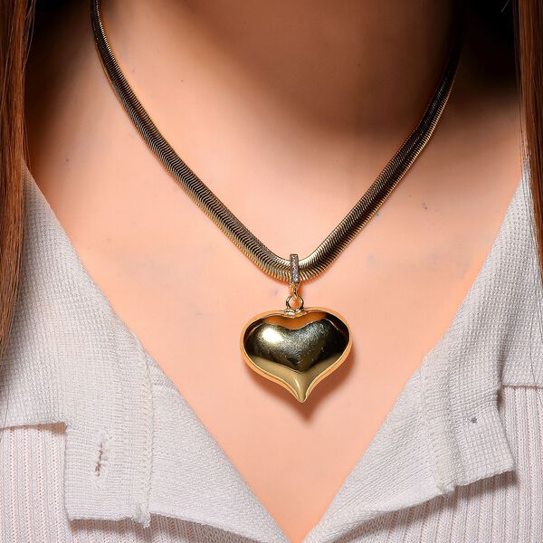 Herz Halskette in Goldton, 45+5 cm image number 2
