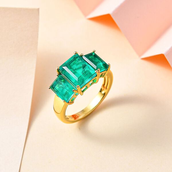 Smaragd Quarz Triplett Ring - 5,23 ct. image number 2
