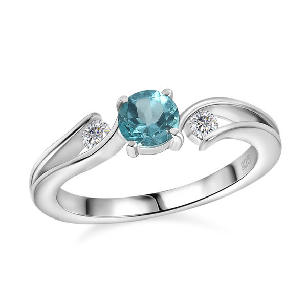Blauer Apatit und Zirkon-Ring - 0,78 ct. image number 4