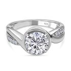 Moissanit Ring, 925 Silber platiniert (Größe 17.00) ca. 1.94 ct