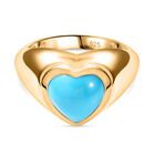 AA Amerikanischer natürlicher Sleeping Beauty Türkis Ring, 925 Silber 750 Gelbgold Vermeil (Größe 20.00) ca. 2.93 ct