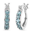 Paraiba-Apatit Ohrringe 925 Silber platiniert ca. 0,95 ct.