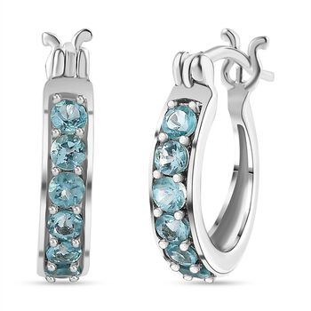 Paraiba-Apatit Ohrringe 925 Silber platiniert ca. 0,95 ct.