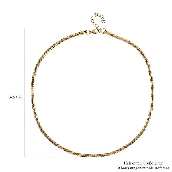 Schlangen Halskette, Edelstahl, ca. 50 cm, ca. 16,80g, goldfarben image number 4