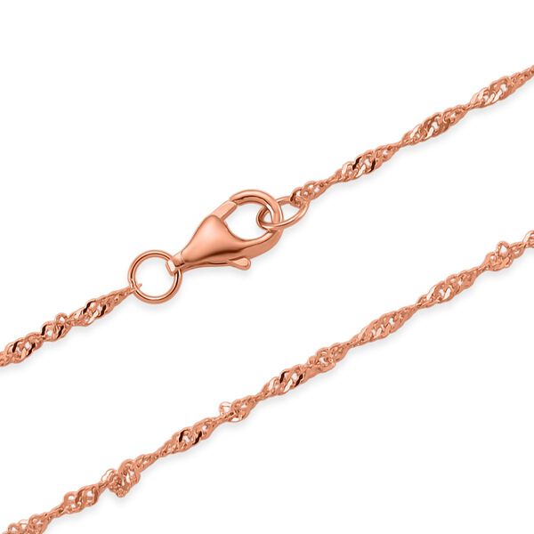 Singapur 925 Silber ros&eacute;vergoldet Kette ca. 45 cm image number 5