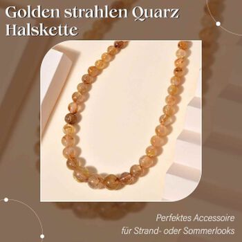 D'Joy Golden strahlen Quarz Halskette, 45 cm - 200 ct.