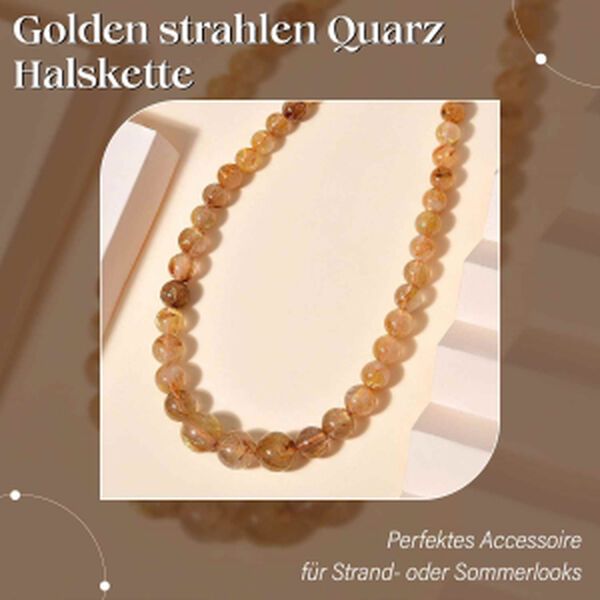 D'Joy Golden strahlen Quarz Halskette, 45 cm - 200 ct. image number 3