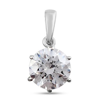 LUSTRO STELLA Hergestellt mit ZIRKONIA Solit&auml;r Anh&auml;nger 925 Silber Platin-&Uuml;berzug