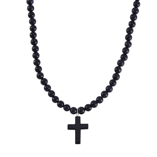 Blauer Sandstein Halskette, ca. 50 cm, ca. 217.50 ct image number 0