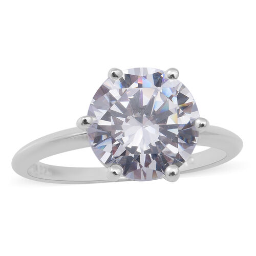 Simulierter Weißer Diamant Solitär Ring 925 Silber image number 0