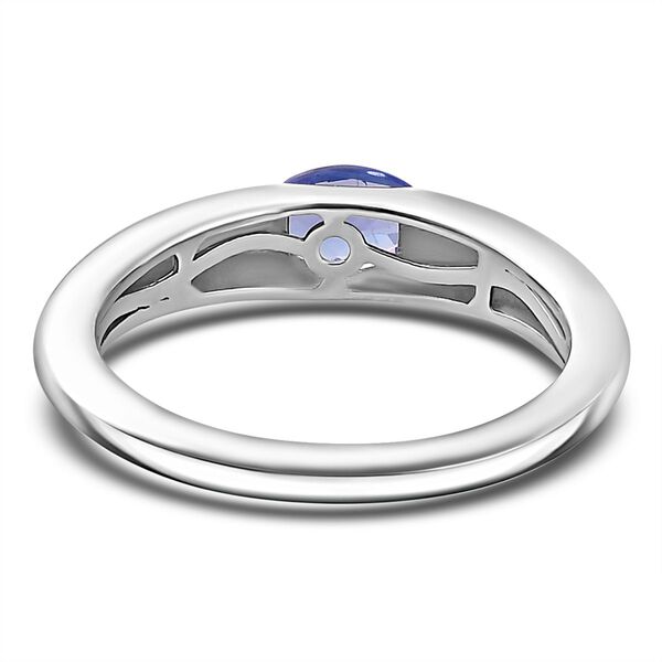 Tansanit Ring 925 Silber platiniert (Gr&ouml;&szlig;e 17.00) ca. 0,47 ct image number 5