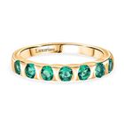 Luxuriant - AAA Lab Created Kolumbianischer Smaragd Ring 925 Silber 750 Gelbgold Vermeil (Größe 18.00) ca. 0.83 ct