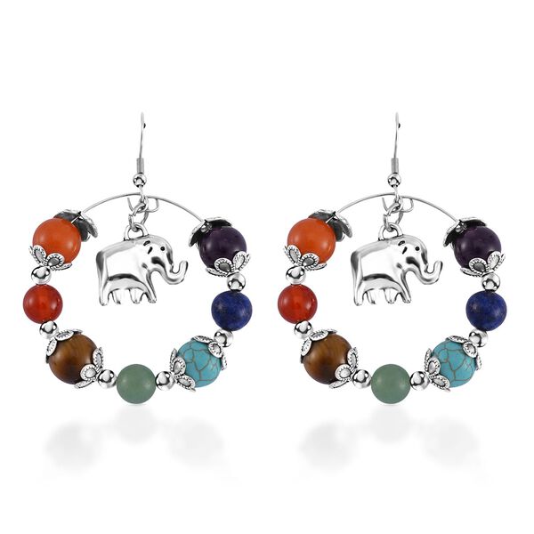 Mehrfarbig Edelsteine Schmuckset Reiner Edelstahl Schwarz oxidiert und Legierung Schwarz oxidiert ca. 648,00 ct. image number 6