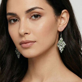 Kristall Rhombus Ohrringe, mehrfarbig