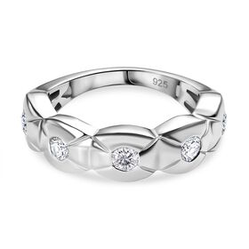 LUSTRO STELLA - Weißer Zirkonia Ring 925 Silber rhodiniert (Größe 17.00)