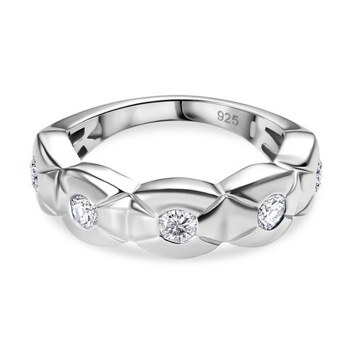 LUSTRO STELLA - Weißer Zirkonia Ring 925 Silber rhodiniert (Größe 17.00) image number 0