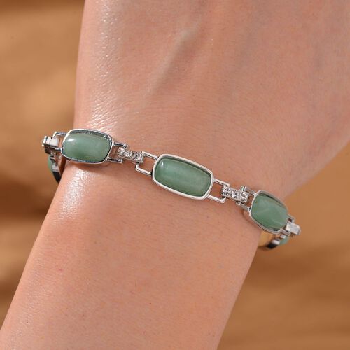 Grüner Aventurin, Weißer Kristall Armband ca. 20 cm image number 1