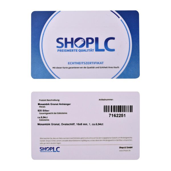 Nat&uuml;rlicher Mosambik Granat-Anh&auml;nger, 925 Silber vergoldet ca. 6,04 ct image number 6