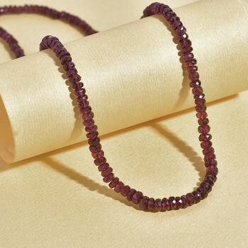 Lila Granat Halskette, 50 cm - 78 ct.