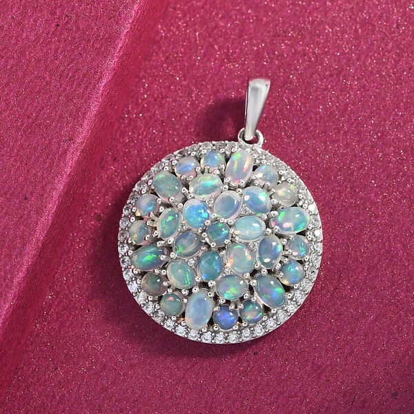 Nat&uuml;rlicher, &auml;thiopischer Opal-Anh&auml;nger, 925 Silber platiniert ca. 4,25 ct image number 3