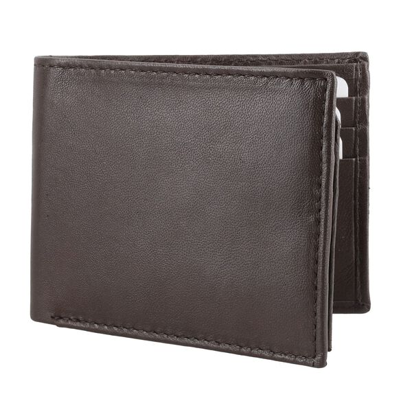 Klassische Bifold Herren-Geldbörse, 100% echtes Leder, RFID geschützt, braun image number 3