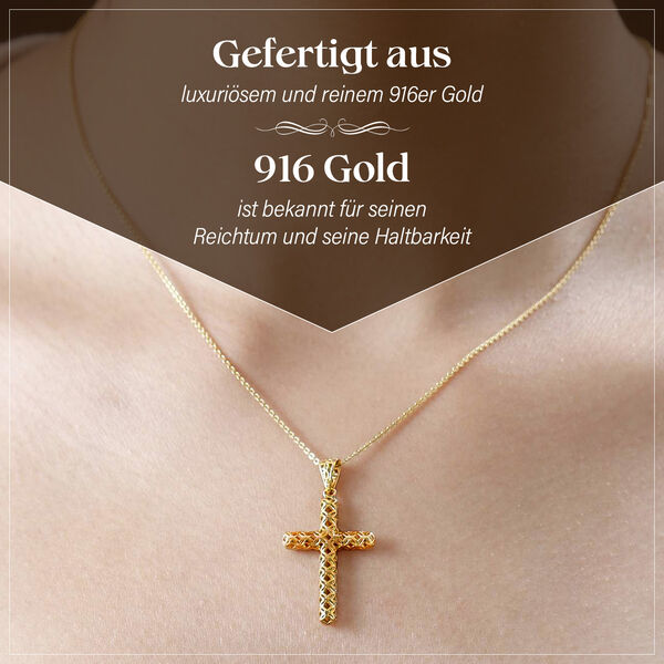 Kreuz-Anhänger in 916 Gold image number 3